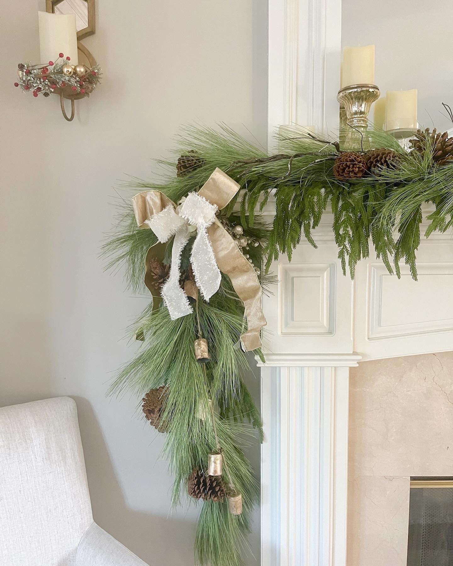 🎅🏼 Swipe for a closer look at this cozy corner of our dining room- Any guesses how old that Christmas pillow is?

Do you hold on to old holiday decor for sentimental reasons or are you always updating? 

I have a tough time letting go so I enjoy a mix of new and old - I love the character, history and memories these older pieces add, especially when I pair it with fun new finds like the fabulous greenery on the mantle from @afloral.

Are you team old, new or a mix of both?

.
.
.

Holiday Styling | Traditional Decor | Christmas Pillow | Holiday Traditions | Target Finds | Cozy Chair | Holiday Mantle | Faux Greenery | Afloral 
.
.
. 

#sentimentalholidaydecor
#neutralchristmasdecor  #neutralholidaydecor⁠ #myholidayhome #holidayhome #mantlestyling
#mytradhome #neutraldecorstyles #neutraldecor #holidaymantle #beautifuldecorstyles #accentchair #christmasdecor  #interiorstyling #holidaydecor #holidaystyling #traditionalhome #classicinteriors #cozychair #homesweethome  #cozydecorideas #fauxgreenery #cozycorner #christmaspillow #targetfinds #amazonfinds

#LTKHoliday #LTKHome #LTKSeasonal