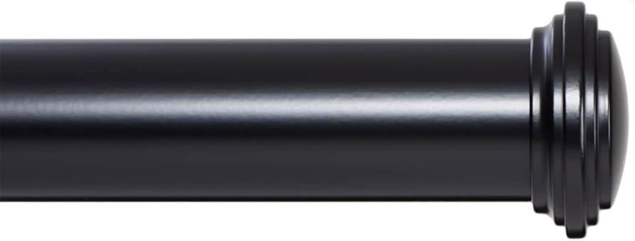 Ivilon Window Curtain Rod Decorative End Cap Design, 1 Inch Rod, 28 to 48 Inch. Black | Amazon (US)