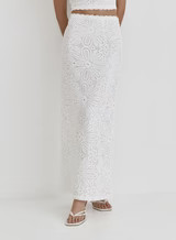 White Crochet Maxi Skirt- Mae | 4th & Reckless