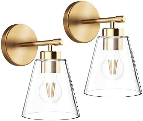 Hamilyeah Gold Wall Sconces Set of 2, Bathroom Sconce Lighting Fixtures, Modern Industrial Sconce... | Amazon (US)