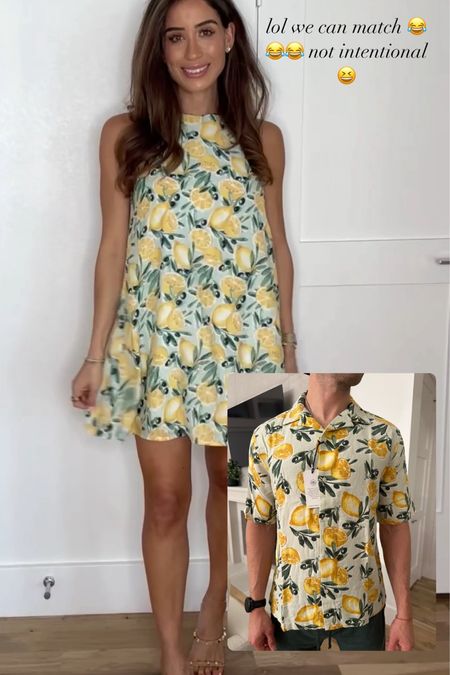 Lemon print dress and men’s shirt dress size xxsp men’s shirt m code AFBELBEL 

#LTKfindsunder100 #LTKsalealert #LTKfindsunder50