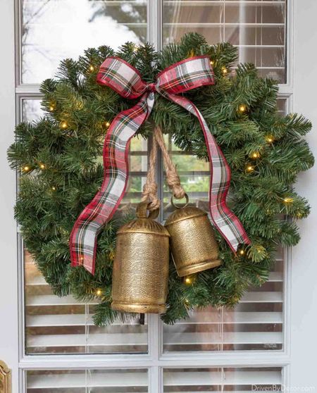 So simple but so beautiful! Love this holiday door decor with a pre-lit wreath, layered with bells and ribbon! My bells are out of stock, but I linked similar ones! 

Holiday decor, home decor ideas, simple home decor, Christmas decor, holiday front door decor, Christmas ideas, holiday ideas, simple holiday decor 

#LTKstyletip #LTKunder50 #LTKunder100

#LTKHoliday #LTKSeasonal #LTKhome