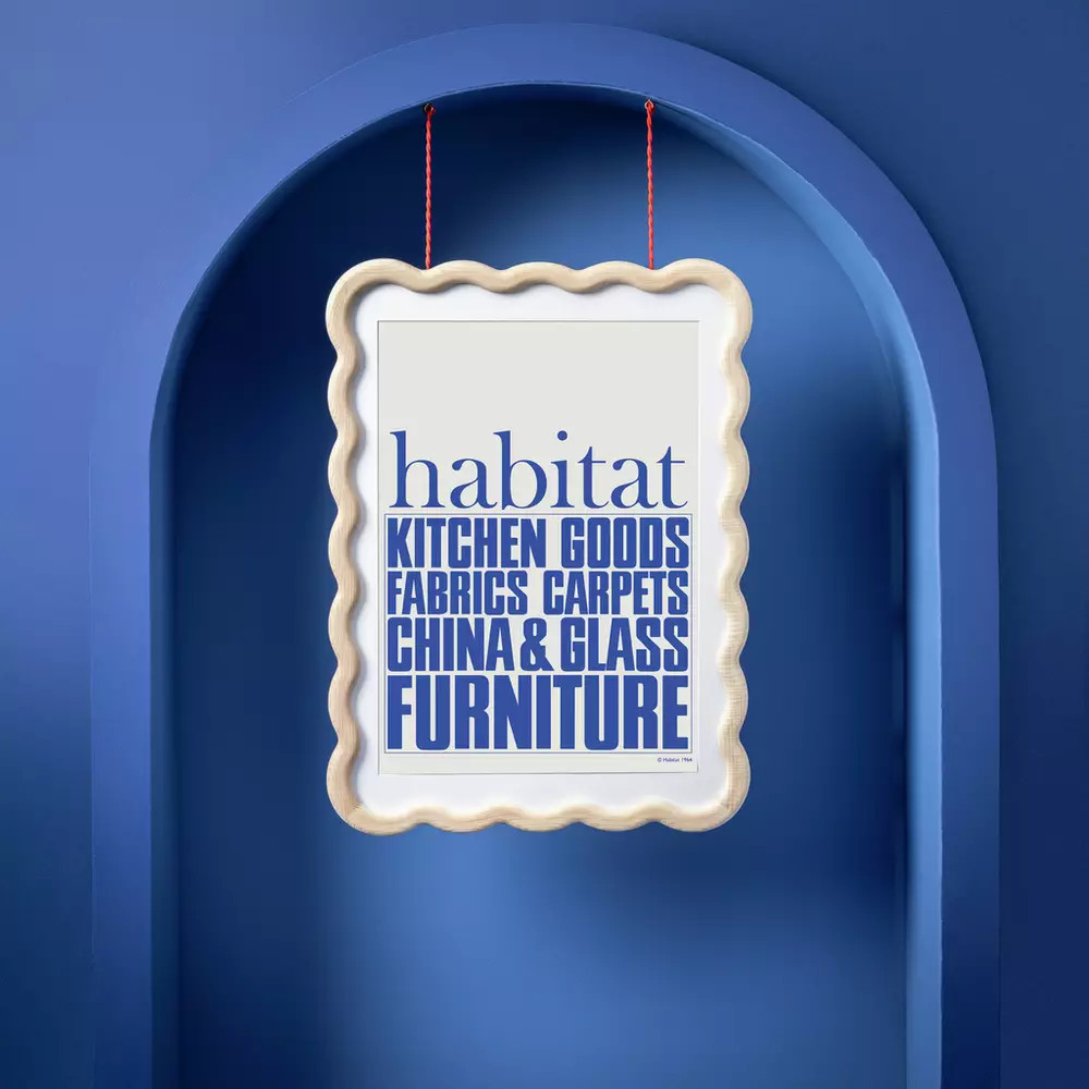 Habitat 60 Wavy Wooden Picture Frame - Natural - A2 | Habitat UK