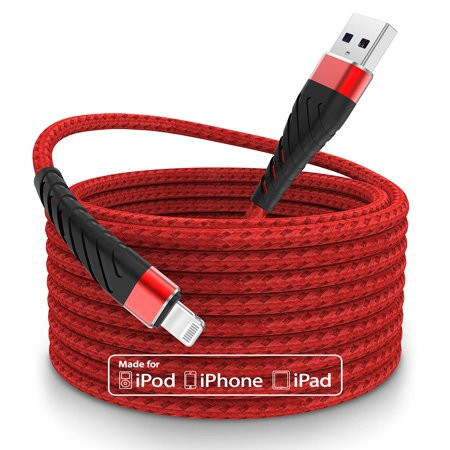 [Apple MFi Certified] iPhone Charger 16ft Lightning Cable 16 Foot Long Durable Braided 6 feet Nylon  | Walmart (US)