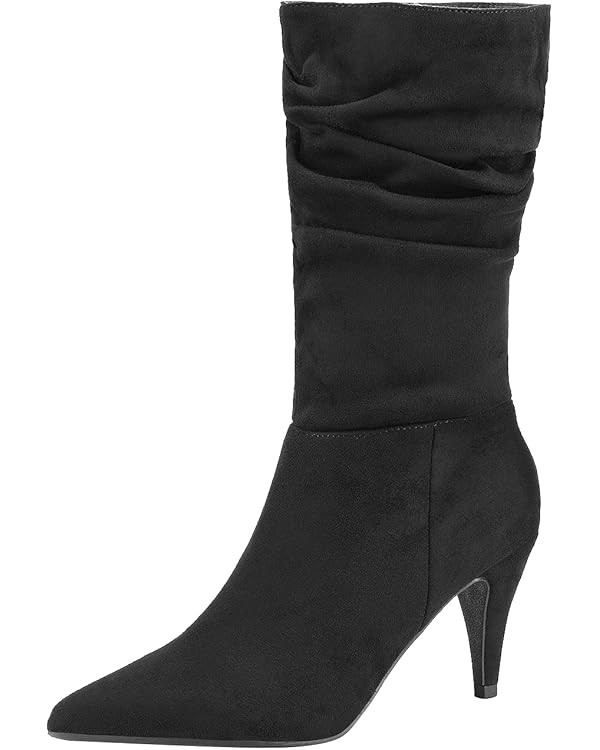 DREAM PAIRS Women's High Heel Mid Calf Boots | Amazon (US)