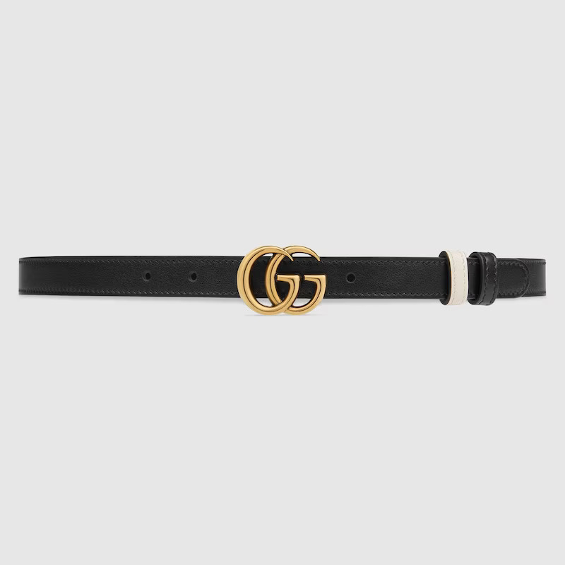 GUCCI GG Marmont Reversible Thin Belt, Size 95, Black, Leather | Gucci (US)