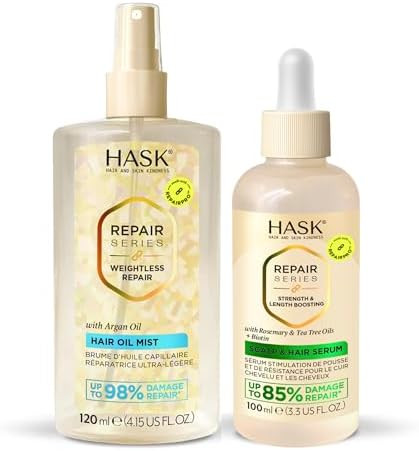 HASK Weightless Repair Hair Oil Mist & Strength & Length Boosting Scalp and Hair Serum - Repairs ... | Amazon (US)
