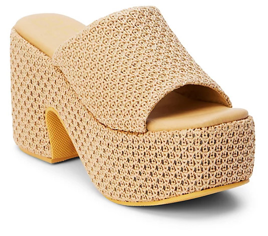 Beach by Matisse Chunky Raffia Platform Sandal-Como - QVC.com | QVC