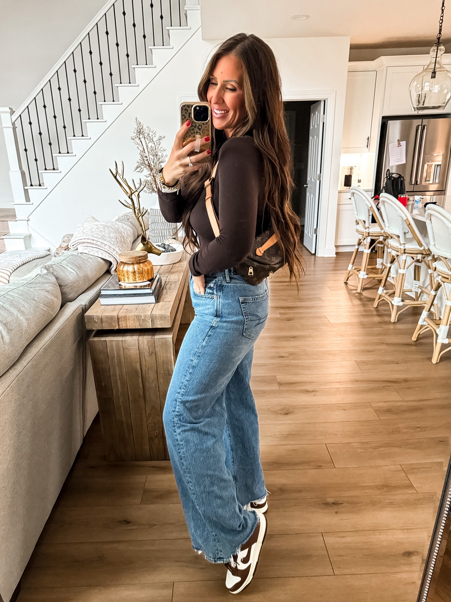 Size 10L denim 
Size 10 long sleeve 
Dunks Run TTS 

#LTKmidsize #LTKfindsunder100 #LTKover40