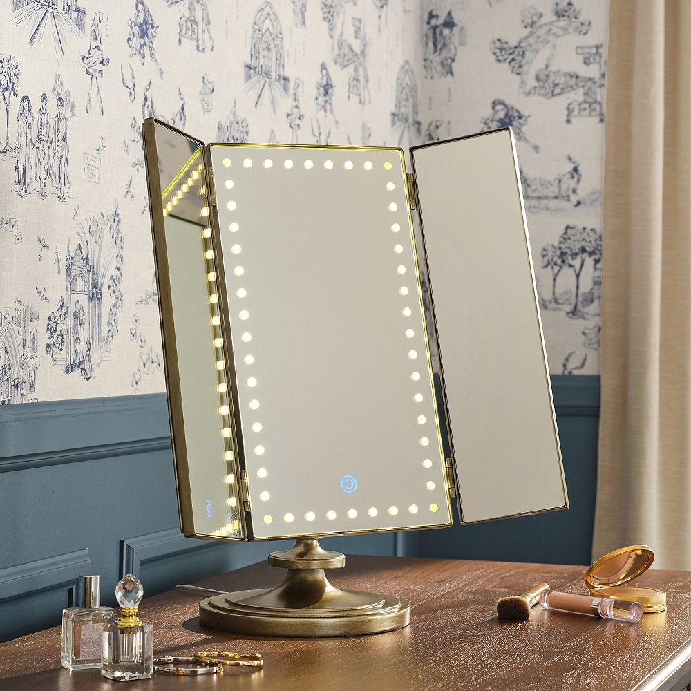 Harry Potter™ Marauder's Map™ Light-Up Touch Trifold Vanity Mirror (16.5"x8") | Pottery Barn Teen