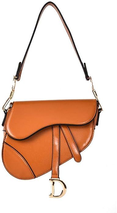Saddle Bag Vintage Crossbody Bags for Women Satchel Handbags PU leather -brown | Amazon (US)