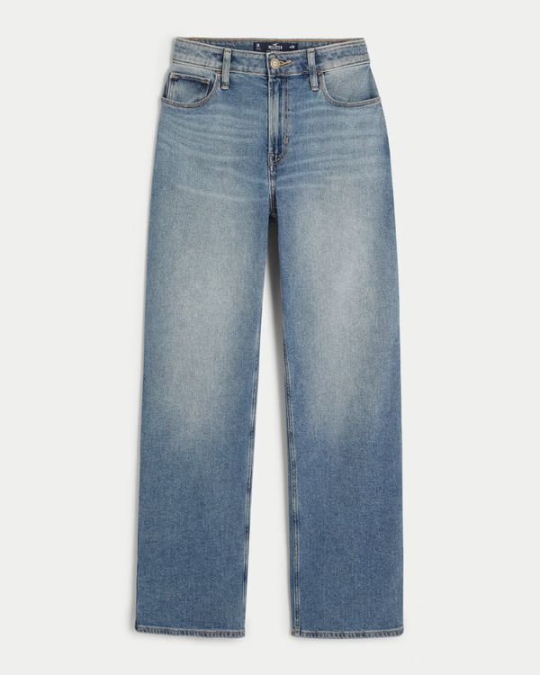 Ultra High-Rise Medium Wash Dad Jeans | Hollister (US)