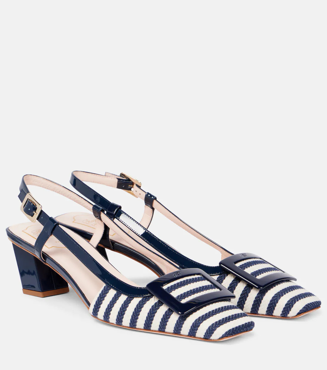 Belle Vivier 45 canvas slingback pumps | Mytheresa (US/CA)