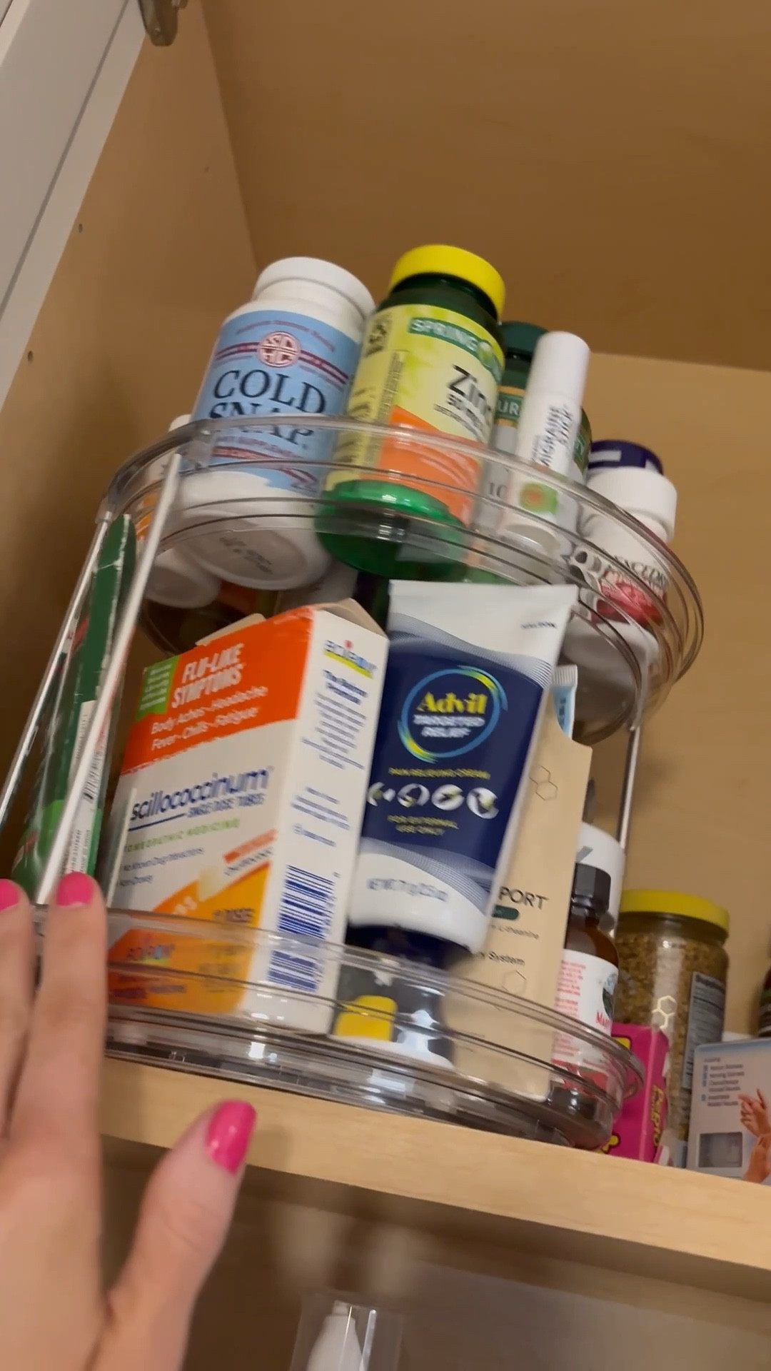 Easiest way to organize your medicine cabinet! These Amazon turn tables are so affordable and perfect for kids and parents supplements/medicines! A must have!! 

#LTKKids #LTKmomlife #LTKHome