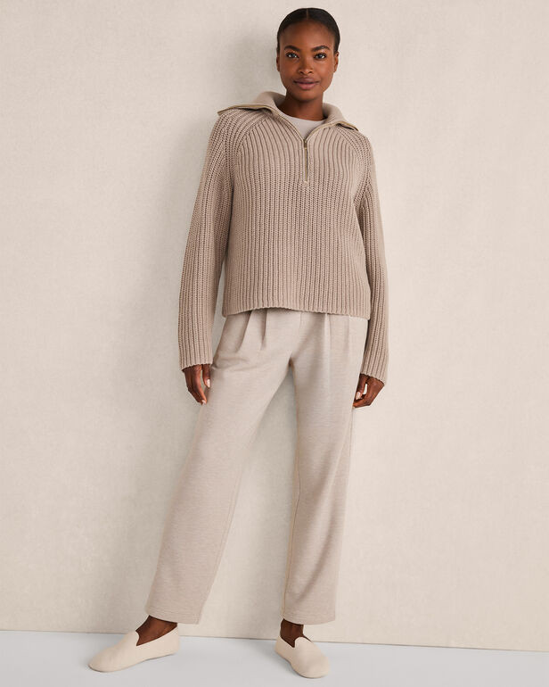 Cotton Shaker Stitch Half-Zip Pullover | Haven Well Within