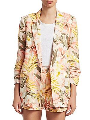 Joie Women's Kishina Linen Blazer - Dusty Nude - Size 2 | Saks Fifth Avenue