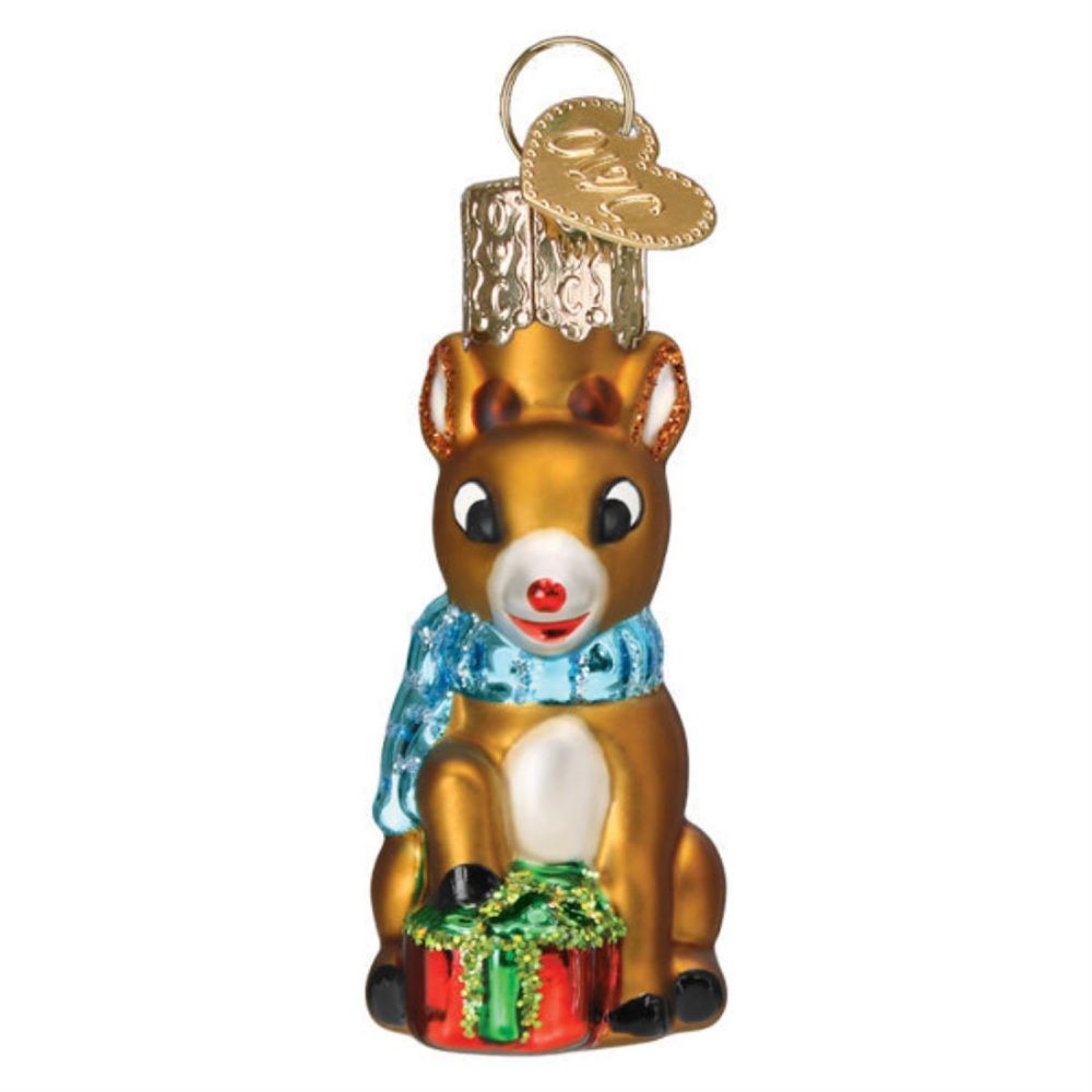 Old World Christmas Blown Glass Ornament for Christmas Tree, Mini Rudolph Red-Nosed Reindeer with OWC Gift Box | Oriental Trading Company