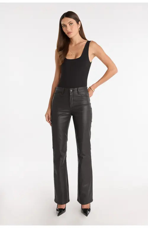 The Noli Shop Aria Coated Flare Jean in Black at Nordstrom, Size 32 | Nordstrom