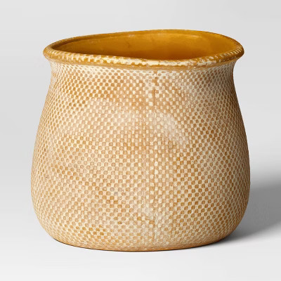 Antique Finish Ceramic Indoor Outdoor Novelty Planter 1 Planter Pot Cream - Threshold™ | Target