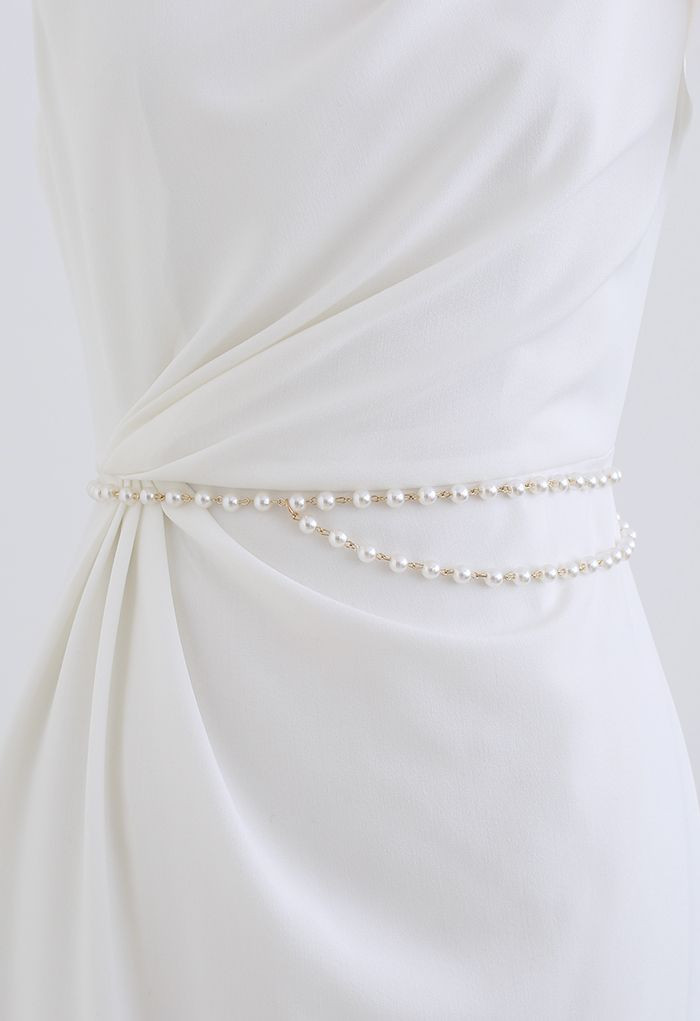 Retro Pearl Draped Chain Belt | Chicwish