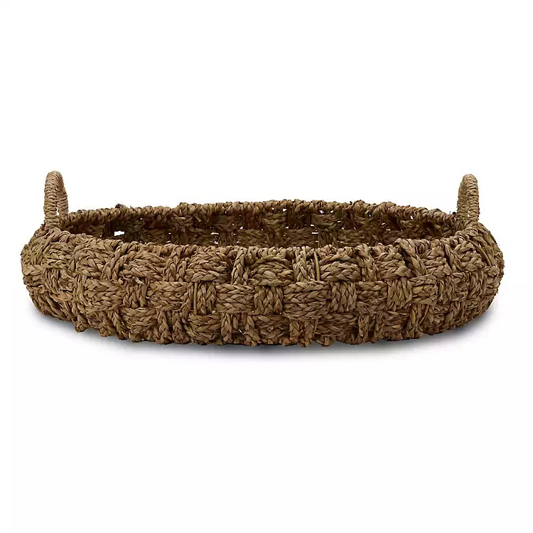 Large Round Seagrass Woven Tray with Handles | Kirklands