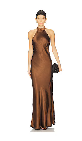 Runaway The Label Brigitte Maxi Dress in Brown. - size M | Revolve Clothing (Global)