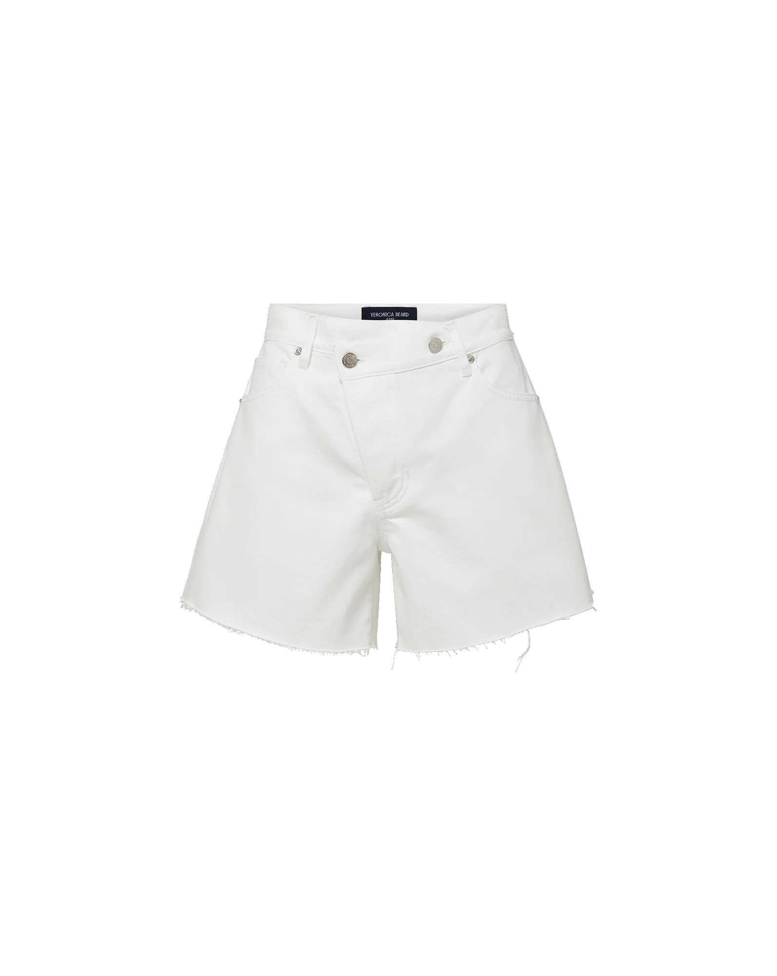 Ellis Crossover-Waistband Denim Short | Veronica Beard