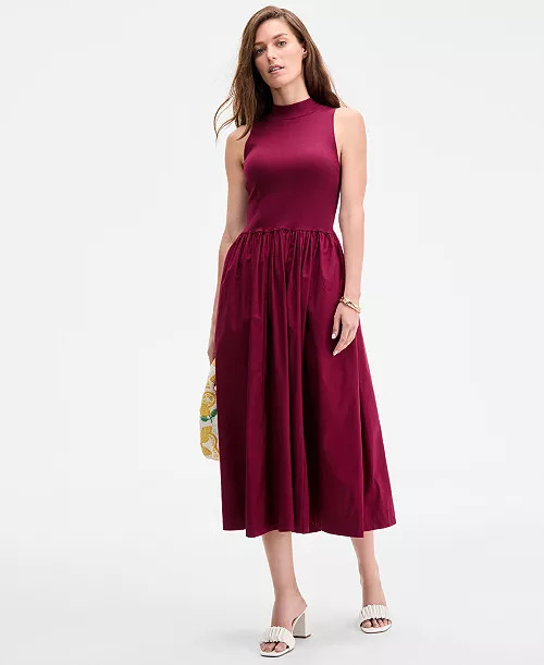 On 34th Women's High-Neck Sleeveless Midi Dress, Exclusively at Macy's - Macy's | Macy's