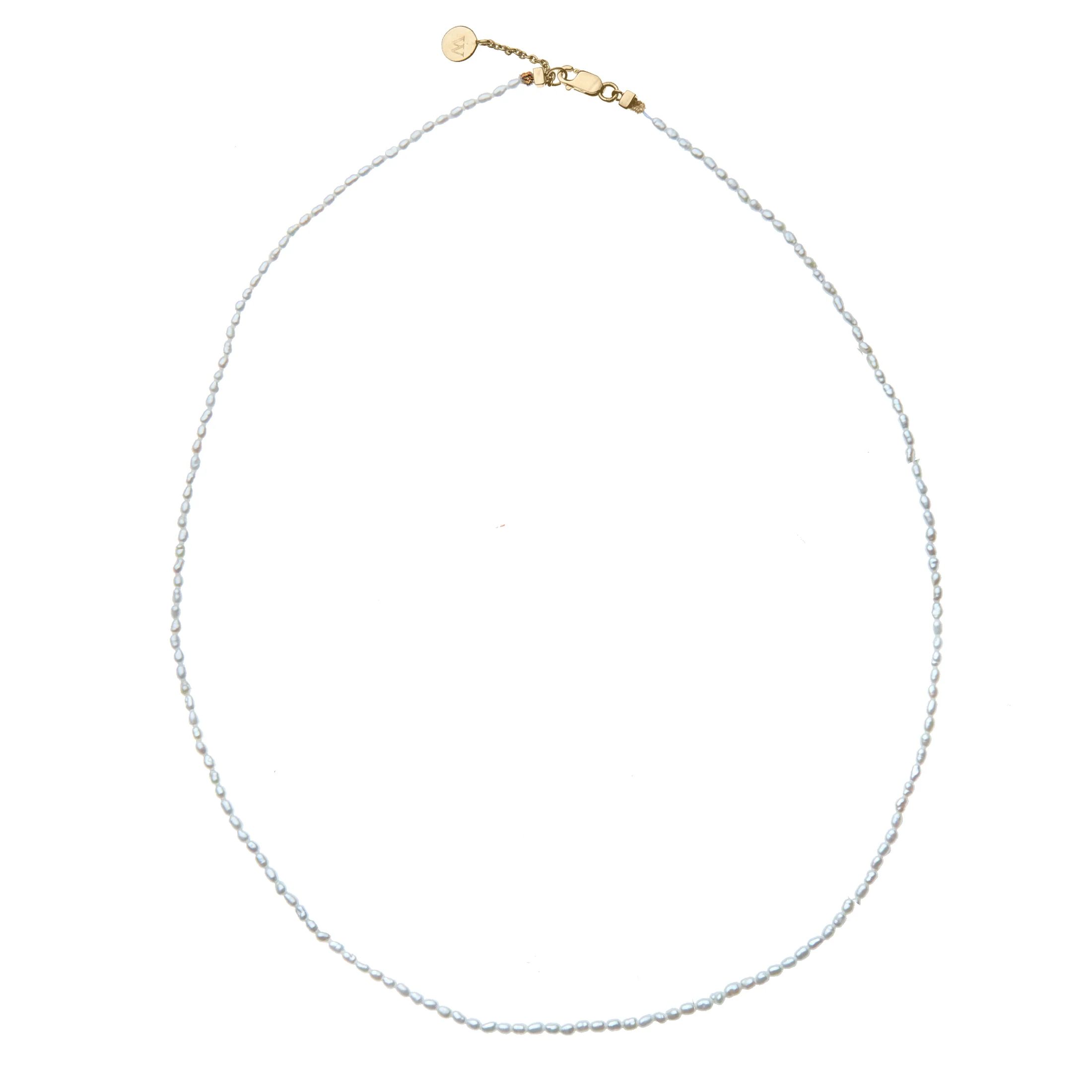 JW x House of Harris Rice Pearl Necklace in 10k Gold | Jane Win