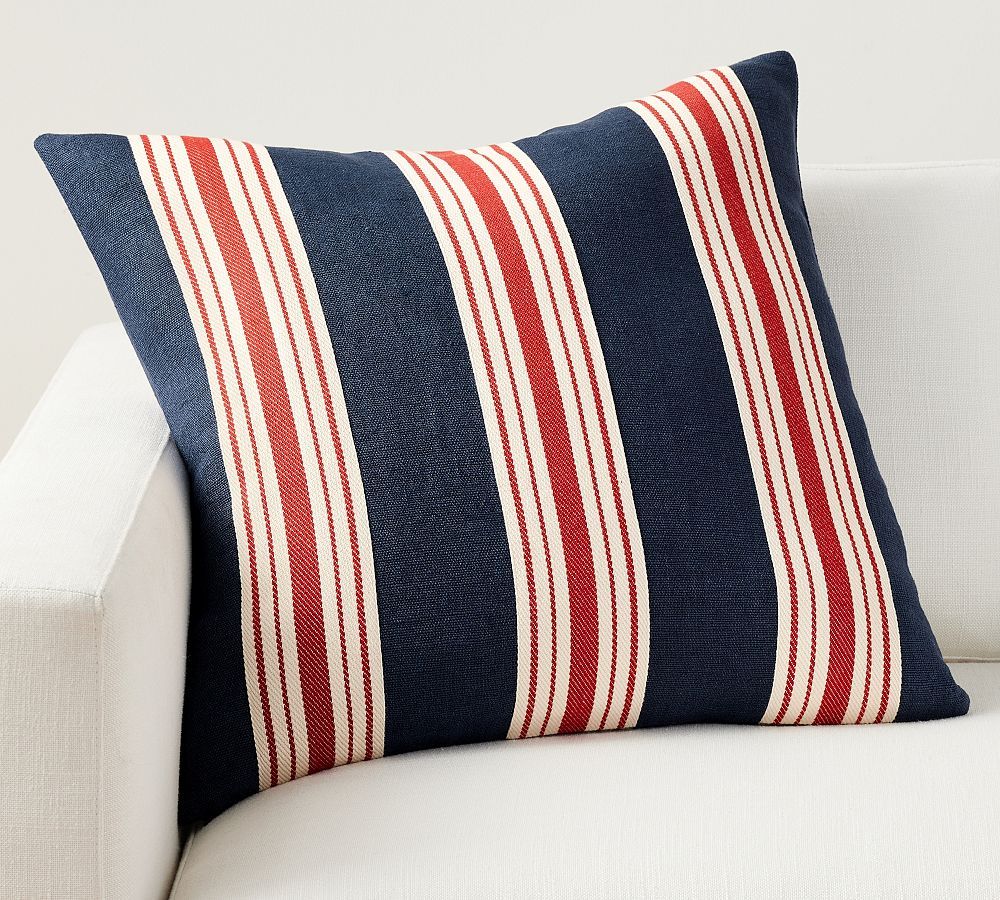 Americana Pieced Striped Throw Pillow | Pottery Barn (US)
