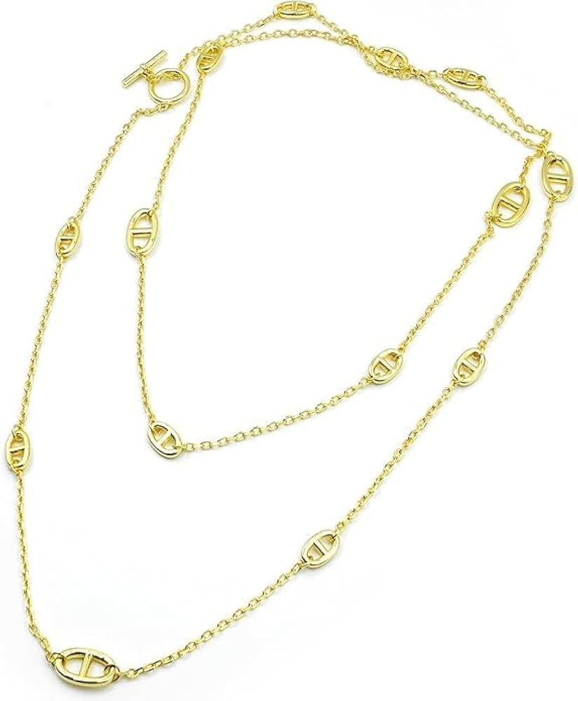 Gold Jewelry Set for Women,Classic 18K Gold Ladies' Letter Necklace and Bracelets,Elegant Cuban C... | Amazon (US)