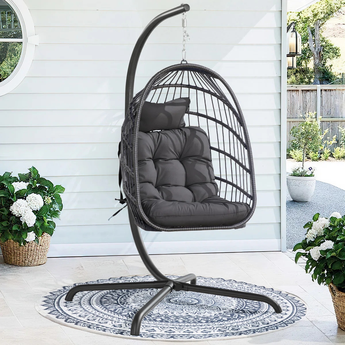 Chingford Outdoor/Indoor Swing Egg Chair with Stand | Wayfair North America