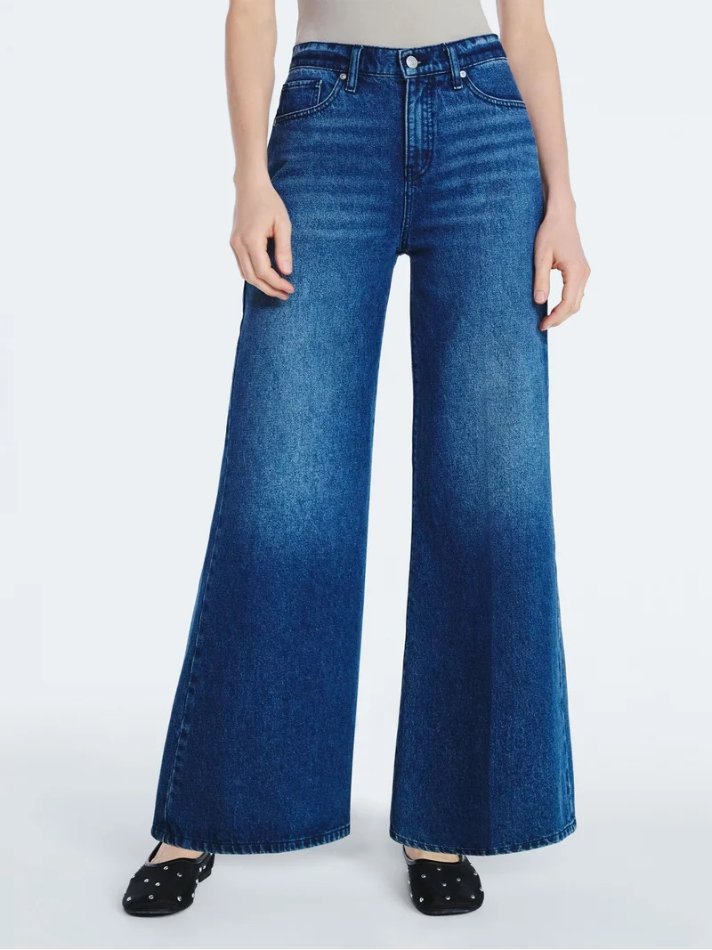 Scoop Women's and Women's Plus Slouchy Flare Relaxed Fit Jeans, 30" Inseam, Sizes 0-26W | Walmart (US)