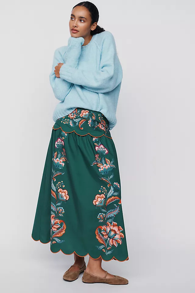 Garden 100% Cotton Maxi Skirt | Anthropologie (US)
