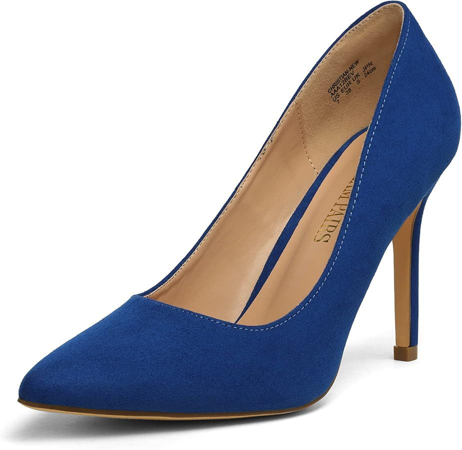 DREAM PAIRS Women's Closed Toe High Heels Dress Pointed Toe Wedding Pump Shoes | Amazon (US)