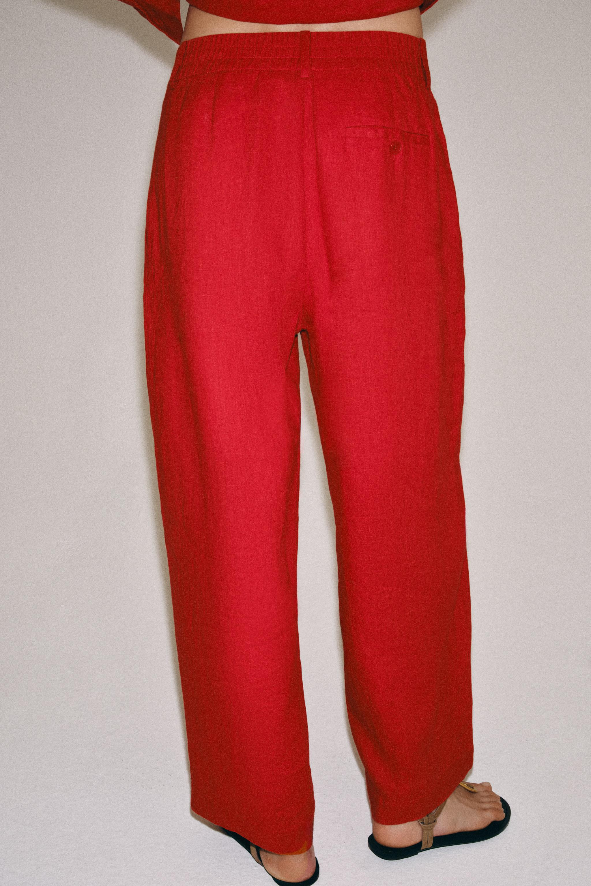 100% LINEN PLEATED PANTS ZW COLLECTION | Zara US