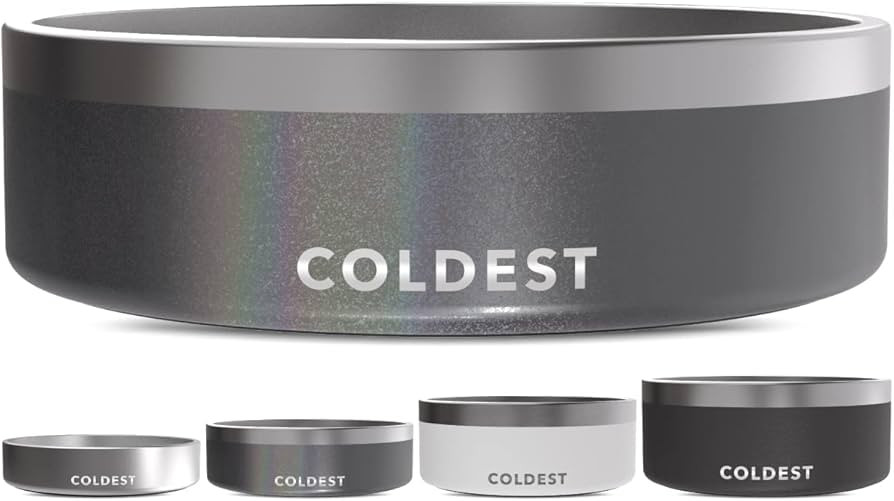 Coldest Dog Bowl - Anti Rust Metal, Non Slip, 3 Layers Insulated Stainless Steel Dog Bowls - Spil... | Amazon (US)