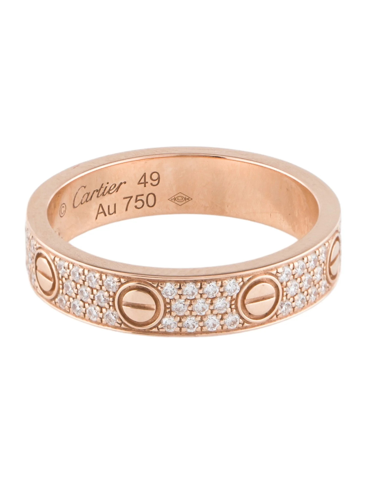 Cartier Paved Small LOVE Ring - Band, Rings - CRT146924 | The RealReal | The RealReal