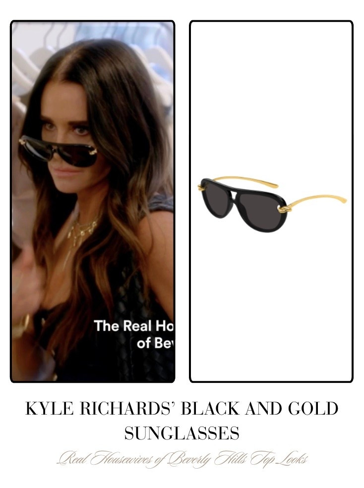 Kyle Richards’ Black and Gold Sunglassess