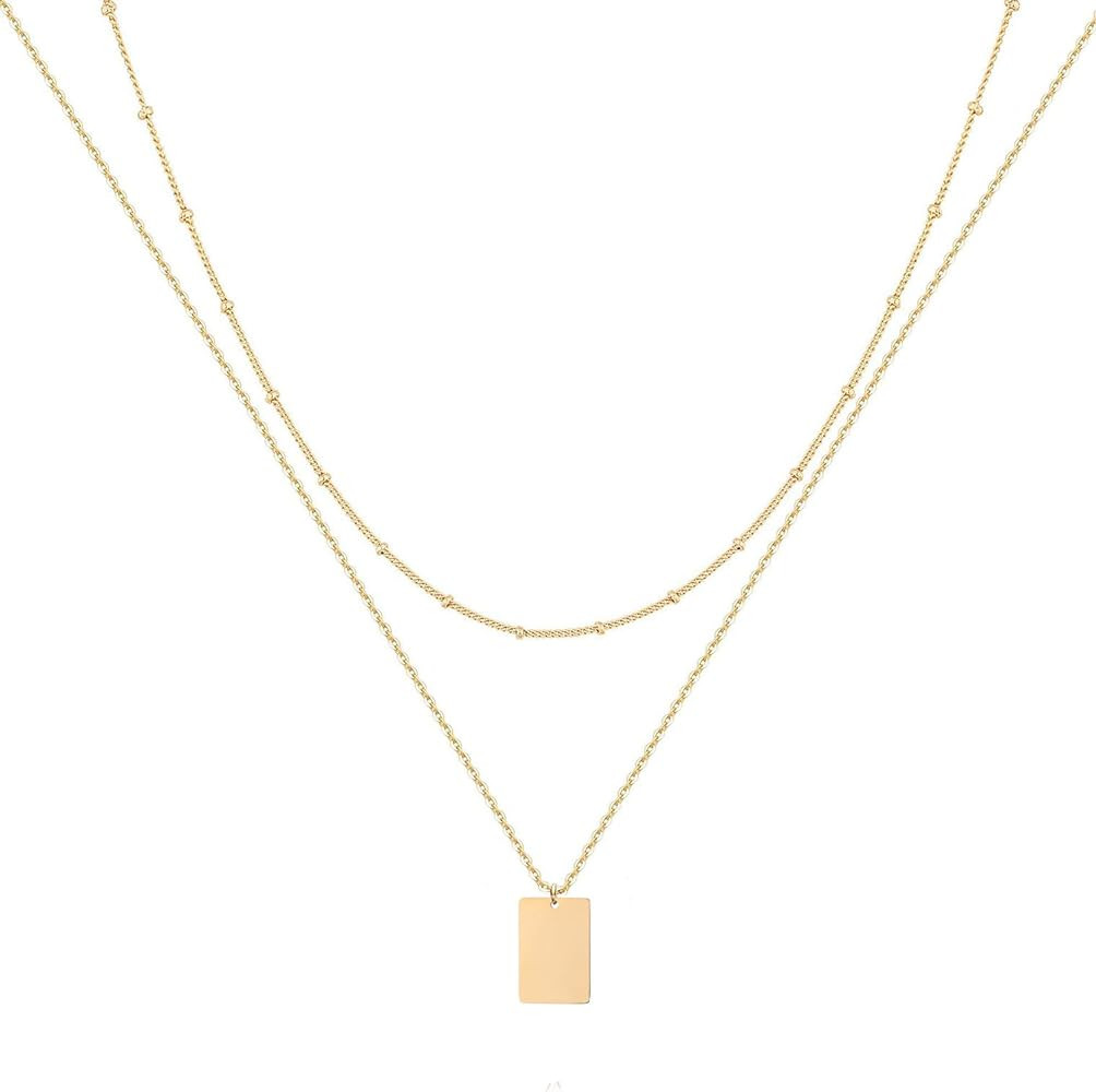 Gold Dainty Choker Necklace Cz Pearl Pendant Necklace 18k Gold Plated Beads Chain Layered Necklac... | Amazon (US)