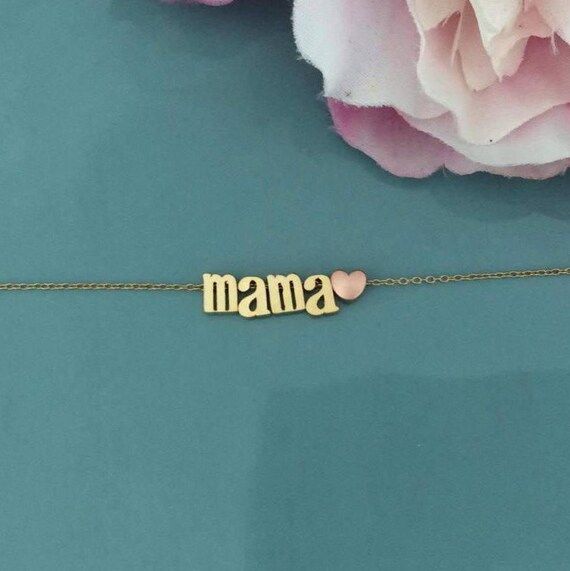 Mama Necklace, Mama Bear Necklace, Gold Necklace, baby shower gift, name necklace, Gifts for mom, be | Etsy (US)