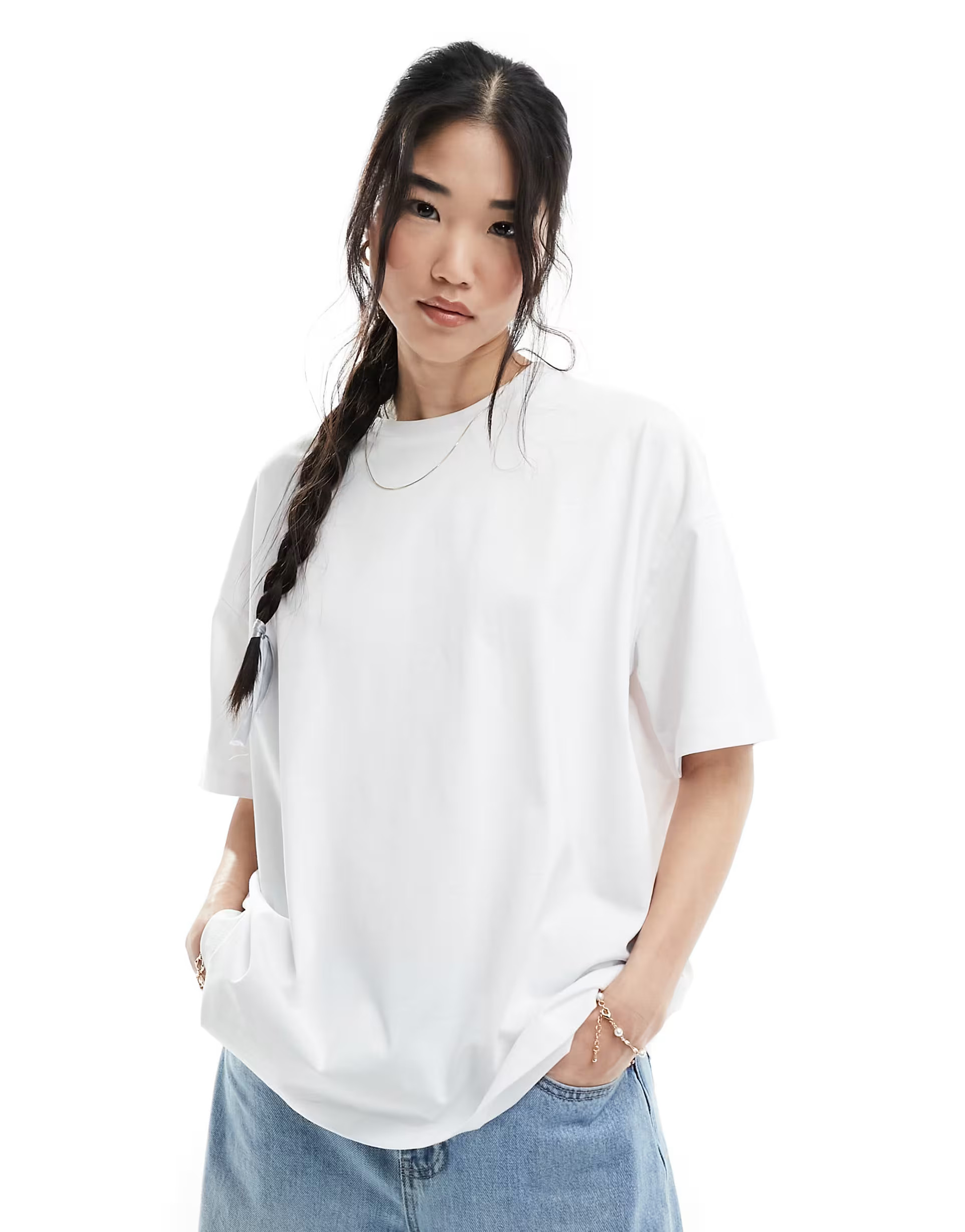 ASOS DESIGN oversized t-shirt with back placement graphic in white | ASOS (Global)