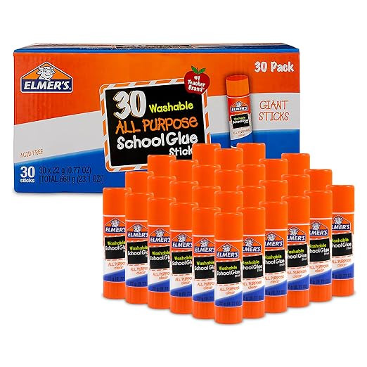 Elmer's All Purpose School Glue Sticks, Washable, 22 Grams, 30 Count - Classroom, Arts & Crafts, ... | Amazon (US)