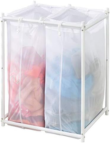 mDesign Laundry Hamper Organizer/Sorter with Metal Stand and 2 Removable Large Mesh Bags - Portab... | Amazon (US)