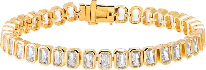 BY ADINA EDEN Colored Bezel Baguette Tennis Bracelet | Nordstrom | Nordstrom