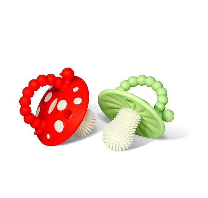 RaZbaby Soft Silicone Infant & Baby 3M+ Teether Toy Massaging Bristles Teething Relief Pacifier -... | Amazon (US)