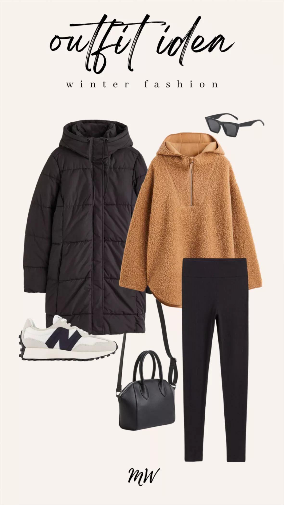 H & M - Long puffer coat - Black curated on LTK