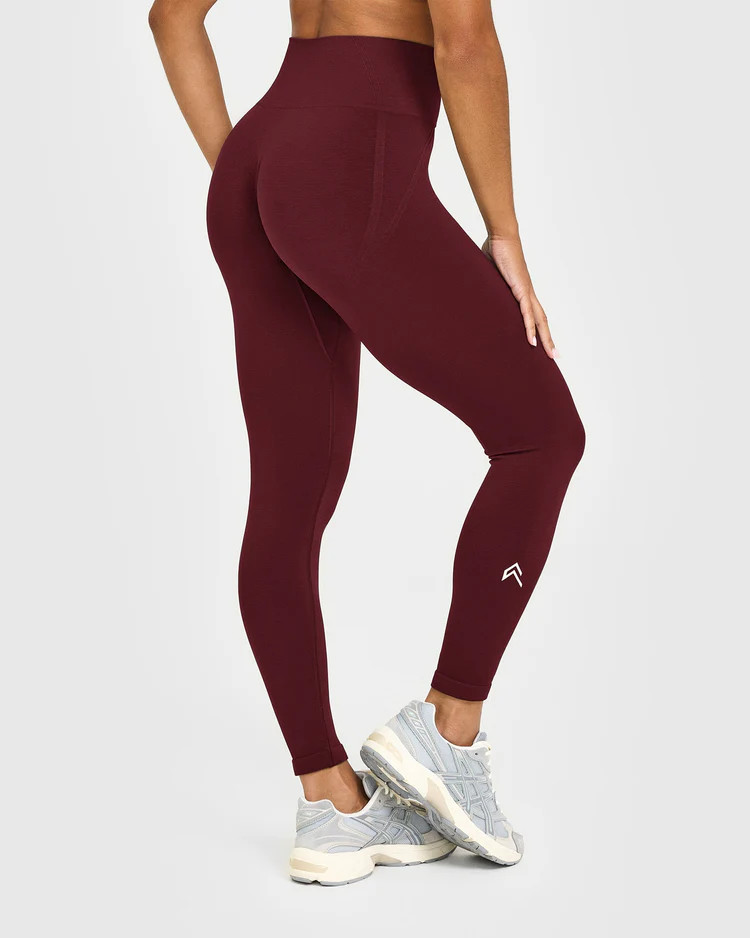 EffortlessLift™ Seamless Leggings with White Logo 
 Rosewood | Oner Active (UK / US)