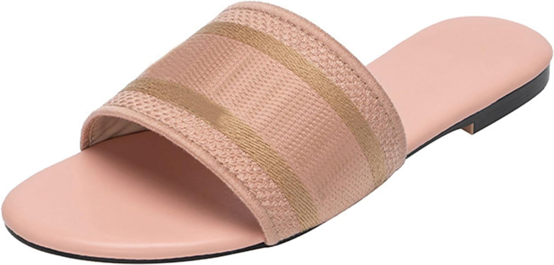 Women's Embroidered Band Sandals Open Toe Flat Sandals Summer Shoes | Amazon (US)