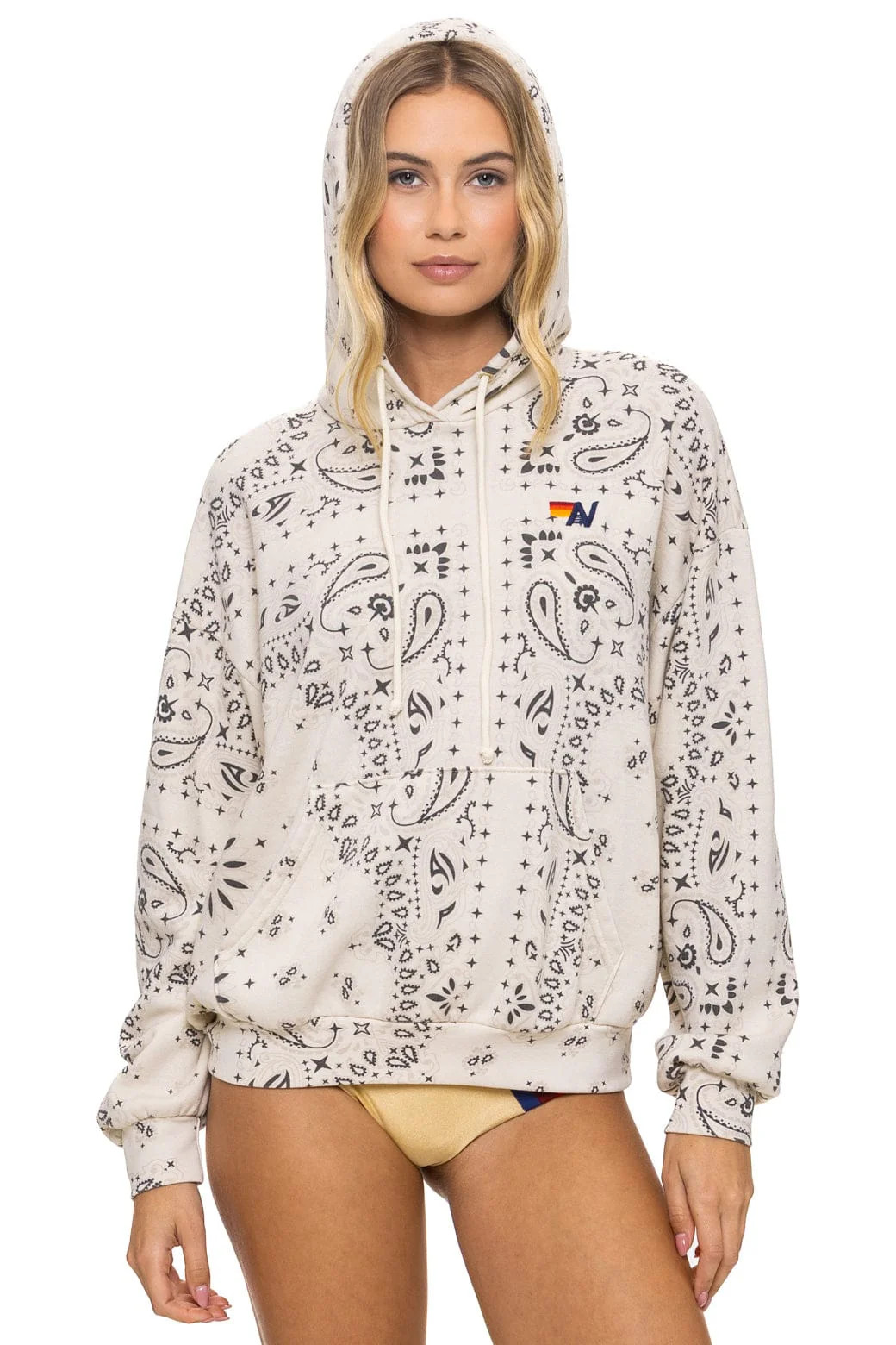 BANDANA RELAXED PULLOVER HOODIE - VINTAGE WHITE | Aviator Nation